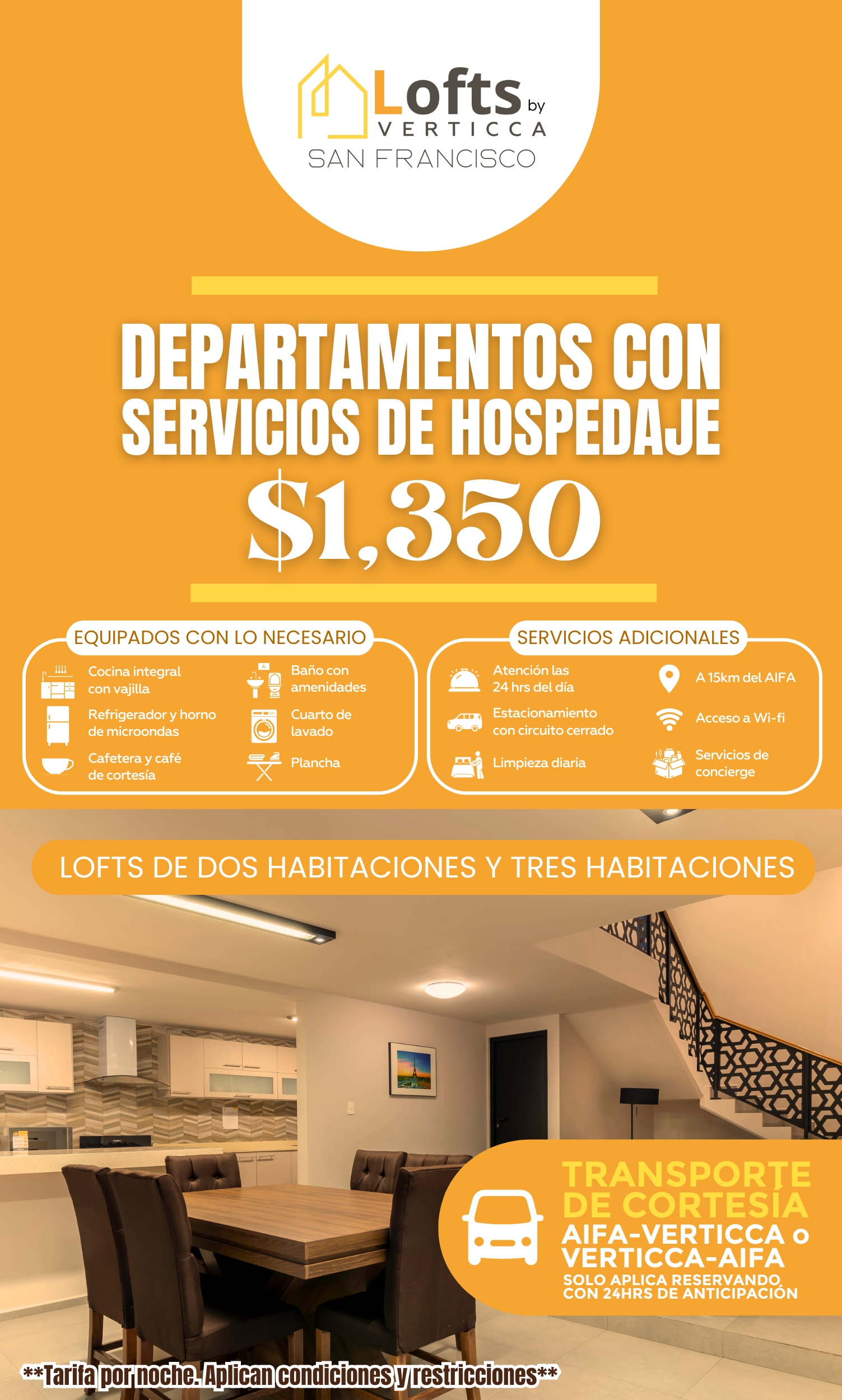 Lofts by Verticca: Departamentos con servicios de hospedaje